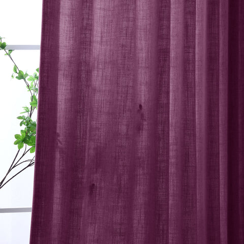 1908 Linen Blend Light Filtering Natural Curtain Tailor Pleat 1 Panel