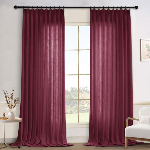 1908 Linen Blend Light Filtering Natural Curtain Tailor Pleat 1 Panel
