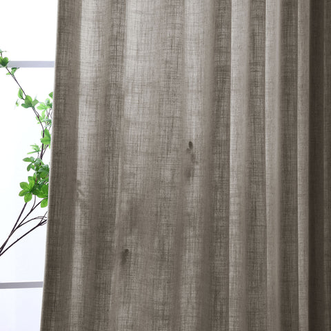 1908 Linen Blend Light Filtering Natural Curtain Tailor Pleat 1 Panel