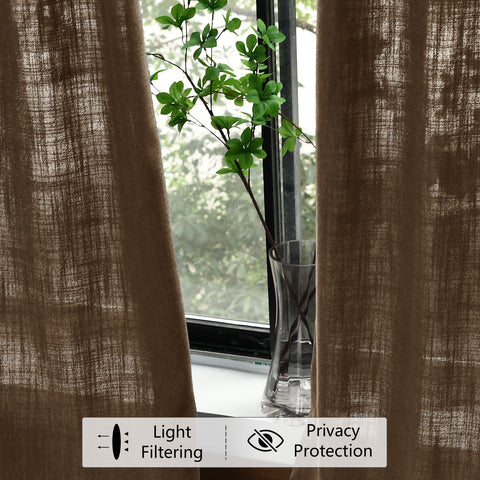 1908 Linen Blend Light Filtering Natural Curtain Tailor Pleat 1 Panel