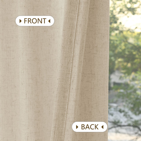 1908 Linen Blend Light Filtering Natural Curtain Tailor Pleat 1 Panel