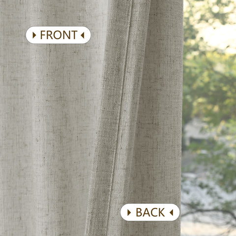 1908 Linen Blend Light Filtering Natural Curtain Tailor Pleat 1 Panel