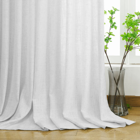 1908 Linen Blend Light Filtering Natural Curtain Tailor Pleat 1 Panel