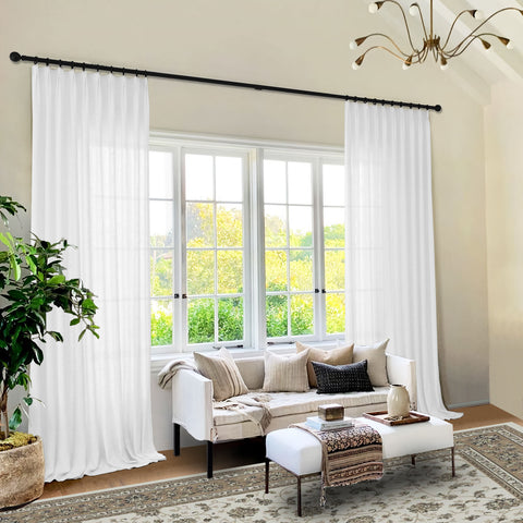 1908 Linen Blend Light Filtering Natural Curtain Tailor Pleat 1 Panel