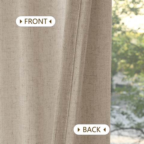 1908 Linen Blend Light Filtering Natural Curtain Tailor Pleat 1 Panel
