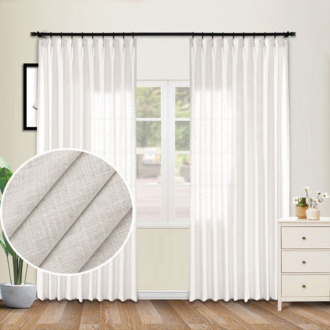 1908 Linen Blend Breathable & Natural Curtain Customizable 1 Panel