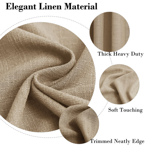 1908 Linen Blend Breathable & Natural Curtain Customizable 1 Panel