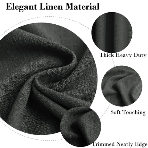 1908 Linen Blend Breathable & Natural Curtain Customizable 1 Panel