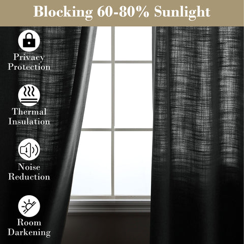 1908 Linen Blend Breathable & Natural Curtain Customizable 1 Panel