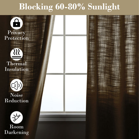 1908 Linen Blend Breathable & Natural Curtain Customizable 1 Panel