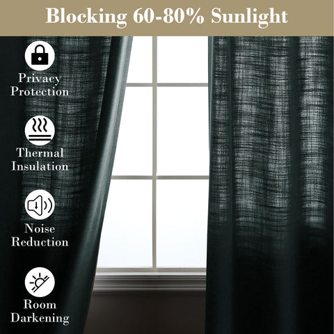 1908 Linen Blend Breathable & Natural Curtain Customizable 1 Panel