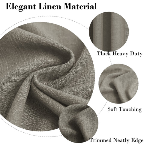 1908 Linen Blend Breathable & Natural Curtain Customizable 1 Panel