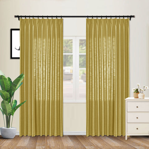 1908 Linen Blend Breathable & Natural Curtain Customizable 1 Panel