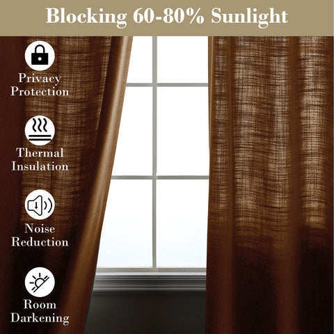 1908 Linen Blend Breathable & Natural Curtain Customizable 1 Panel