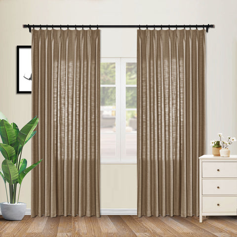 1908 Linen Blend Breathable & Natural Curtain Customizable 1 Panel