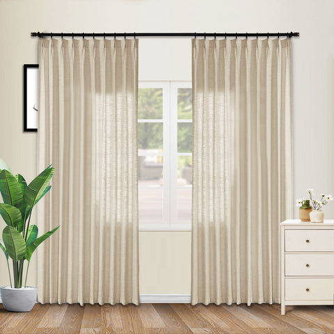 1908 Linen Blend Breathable & Natural Curtain Customizable 1 Panel