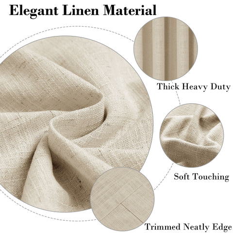 1908 Linen Blend Breathable & Natural Curtain Customizable 1 Panel