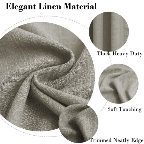 1908 Linen Blend Breathable & Natural Curtain Customizable 1 Panel