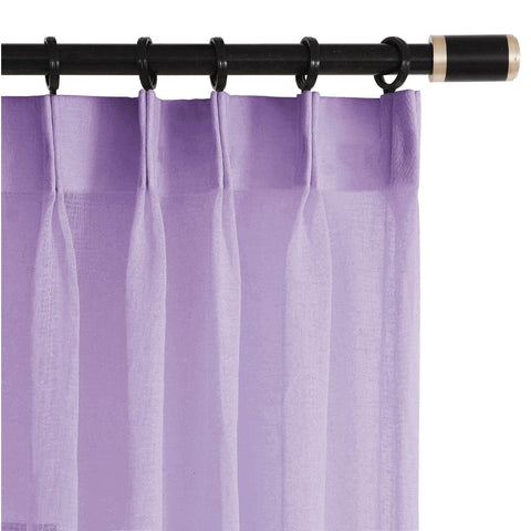 B01 Linen Textured Airy Sheer Curtain Pinch Pleat - Cololeaf