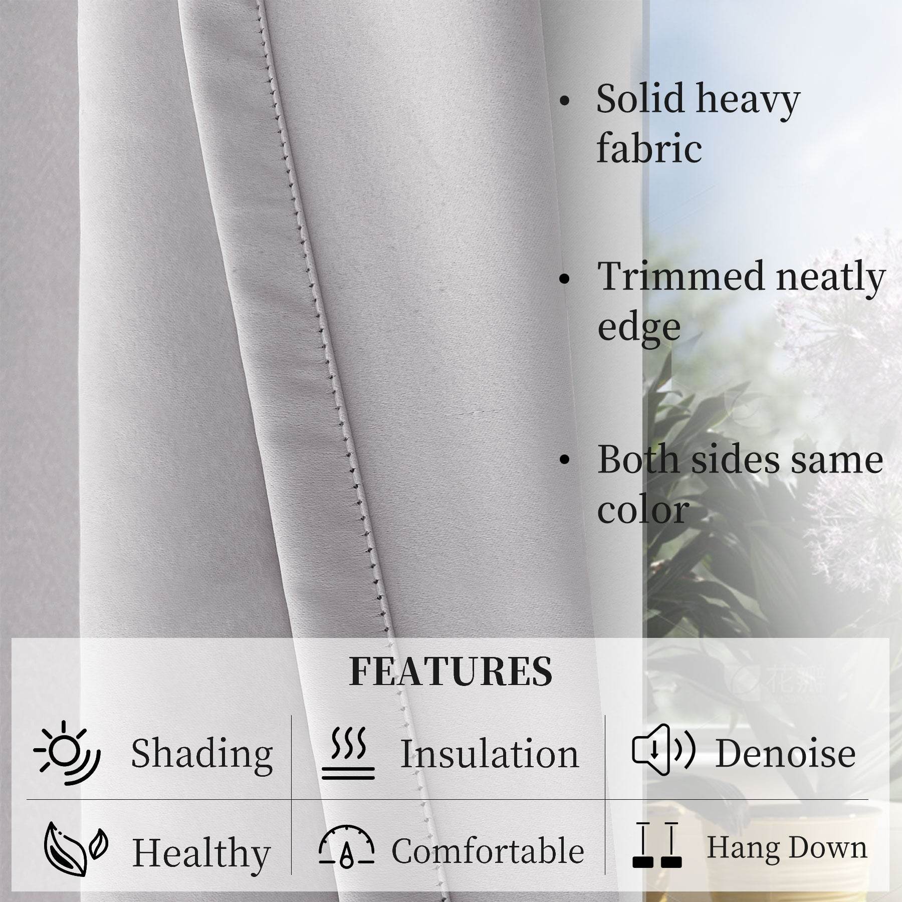 Atlanta Extra Wide Room Darkening Curtains Thermal Insulated Noise Reducing Grommet - Cololeaf