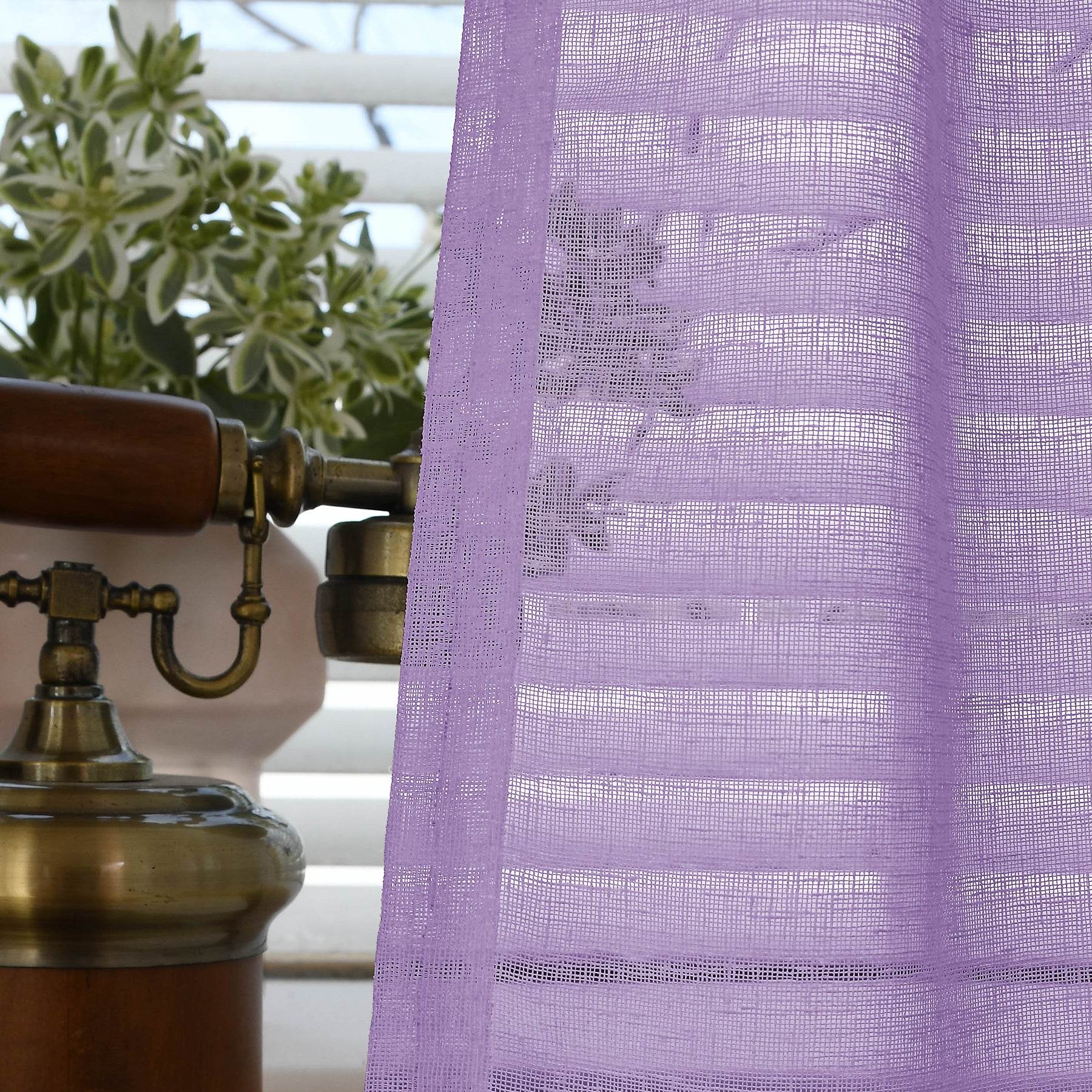 B01 Linen Textured Airy Sheer Curtain Pinch Pleat - Cololeaf