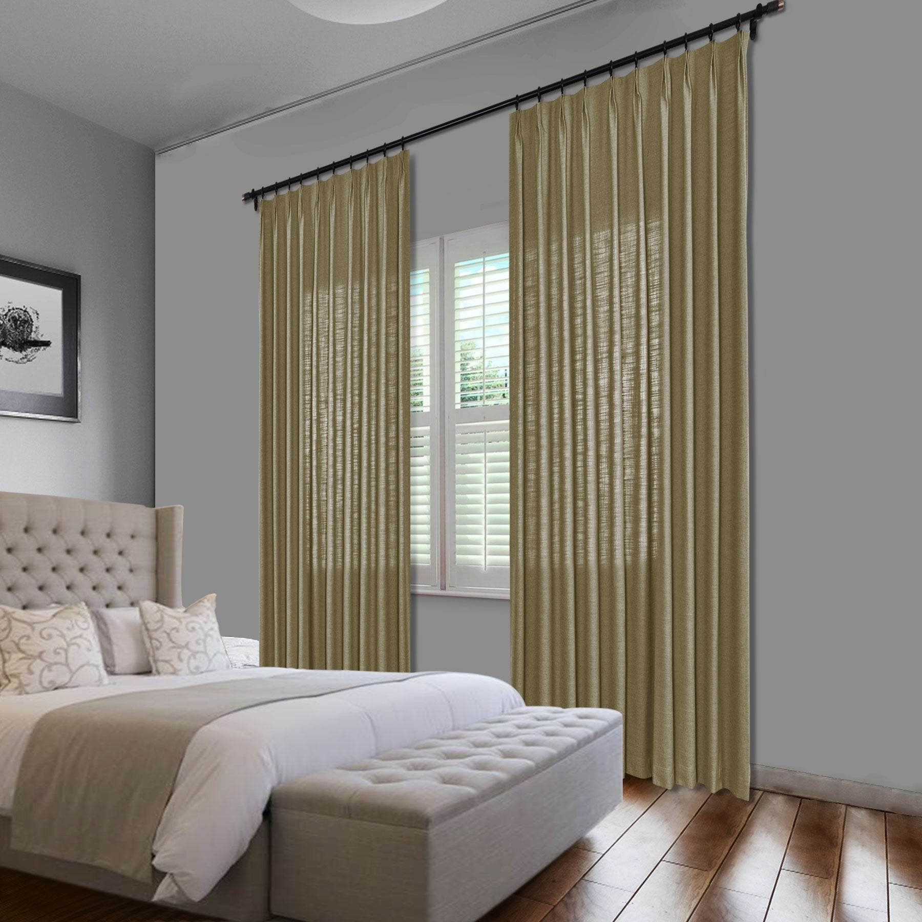 1908 Linen Blend Unlined Breathable & Natural Curtain Pinch Pleat - Cololeaf