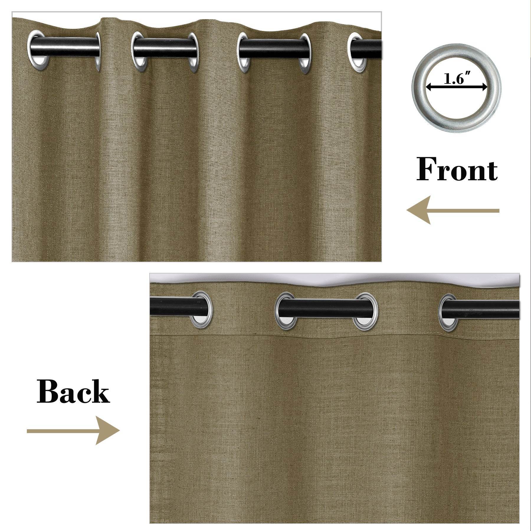 1908 Linen Blend Breathable & Natural Curtain Nickle Grommet - Cololeaf