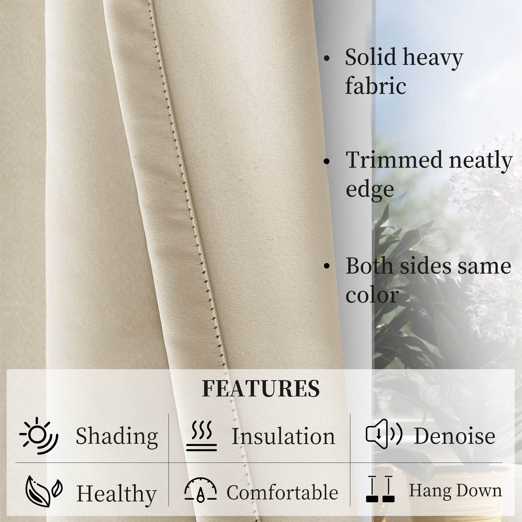 Atlanta Extra Wide Room Darkening Curtains Thermal Insulated Noise Reducing Grommet - Cololeaf