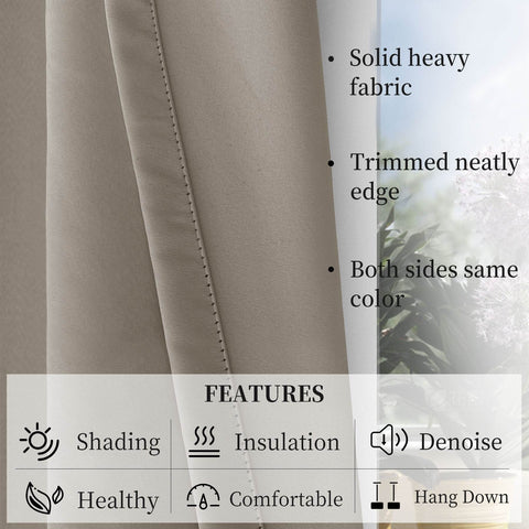Atlanta Extra Wide Room Darkening Curtains Thermal Insulated Noise Reducing Grommet - Cololeaf