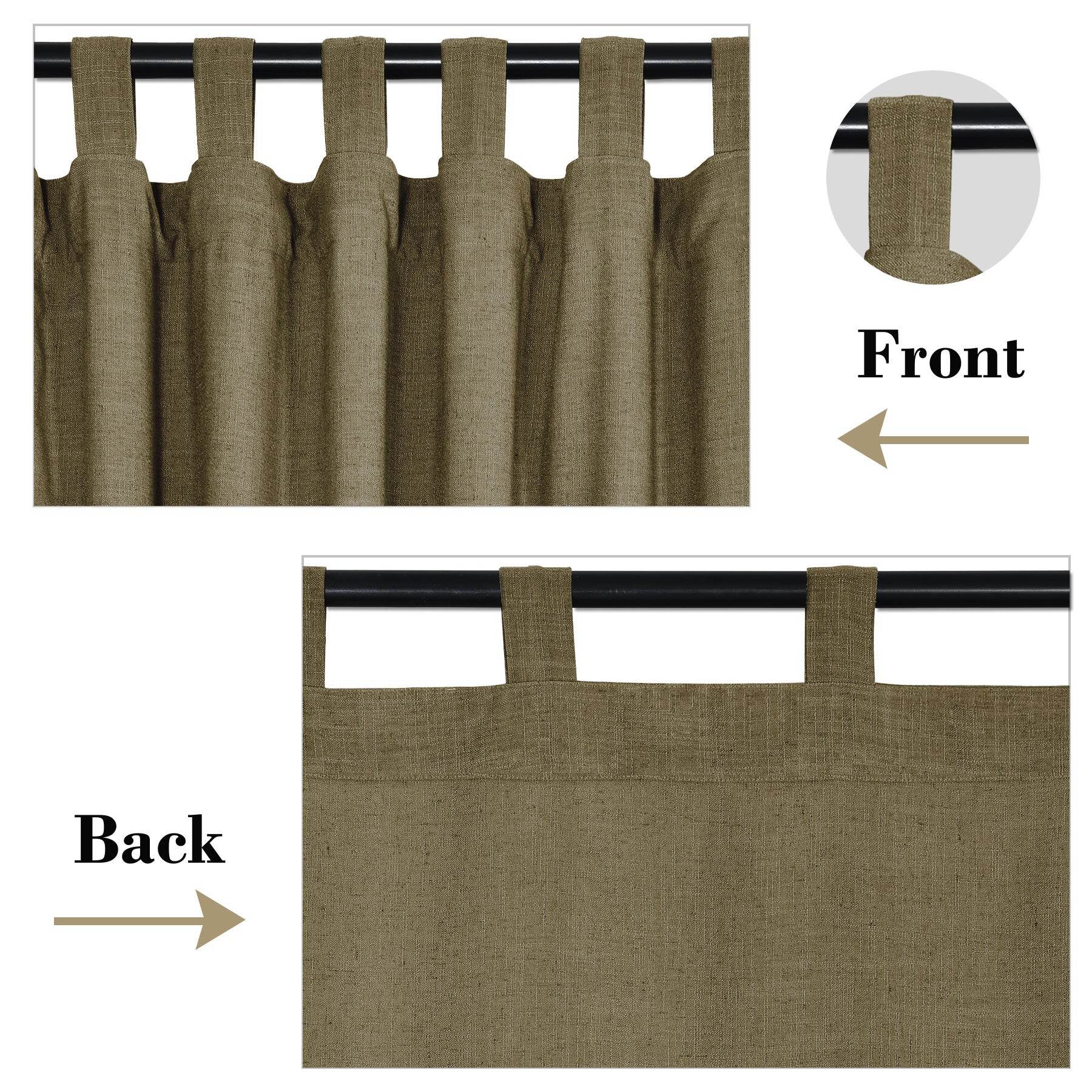 1908 Linen Blend Breathable & Natural Curtain Tab Top - Cololeaf