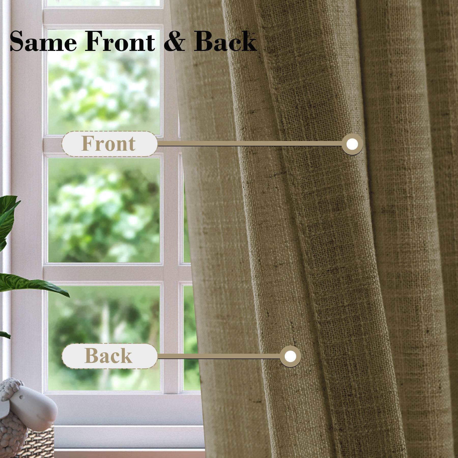 1908 Linen Blend Unlined Breathable & Natural Curtain Pinch Pleat - Cololeaf