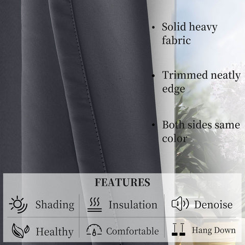 Atlanta Extra Wide Room Darkening Curtains Thermal Insulated Noise Reducing Grommet - Cololeaf