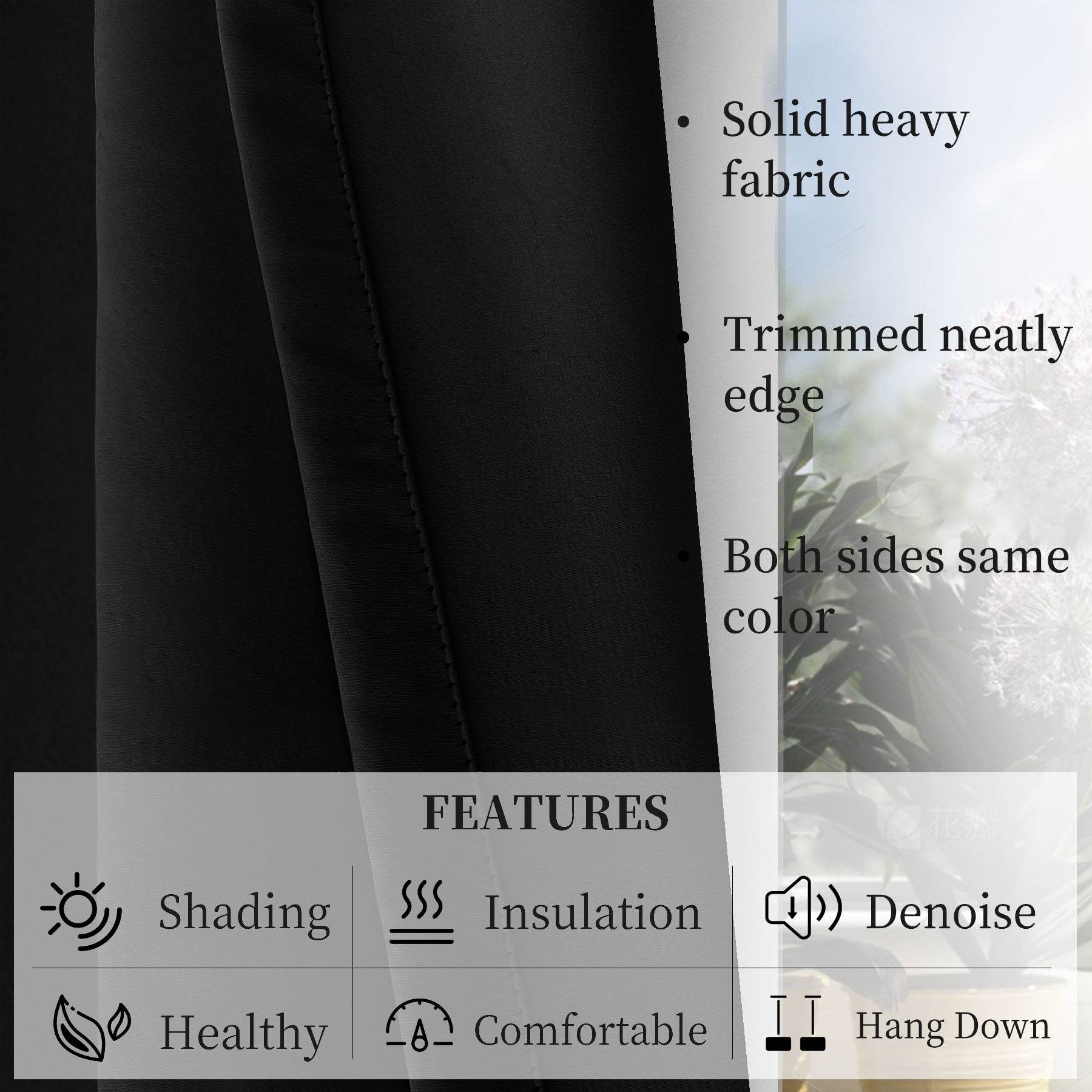 Atlanta Extra Wide Room Darkening Curtains Thermal Insulated Noise Reducing Grommet - Cololeaf