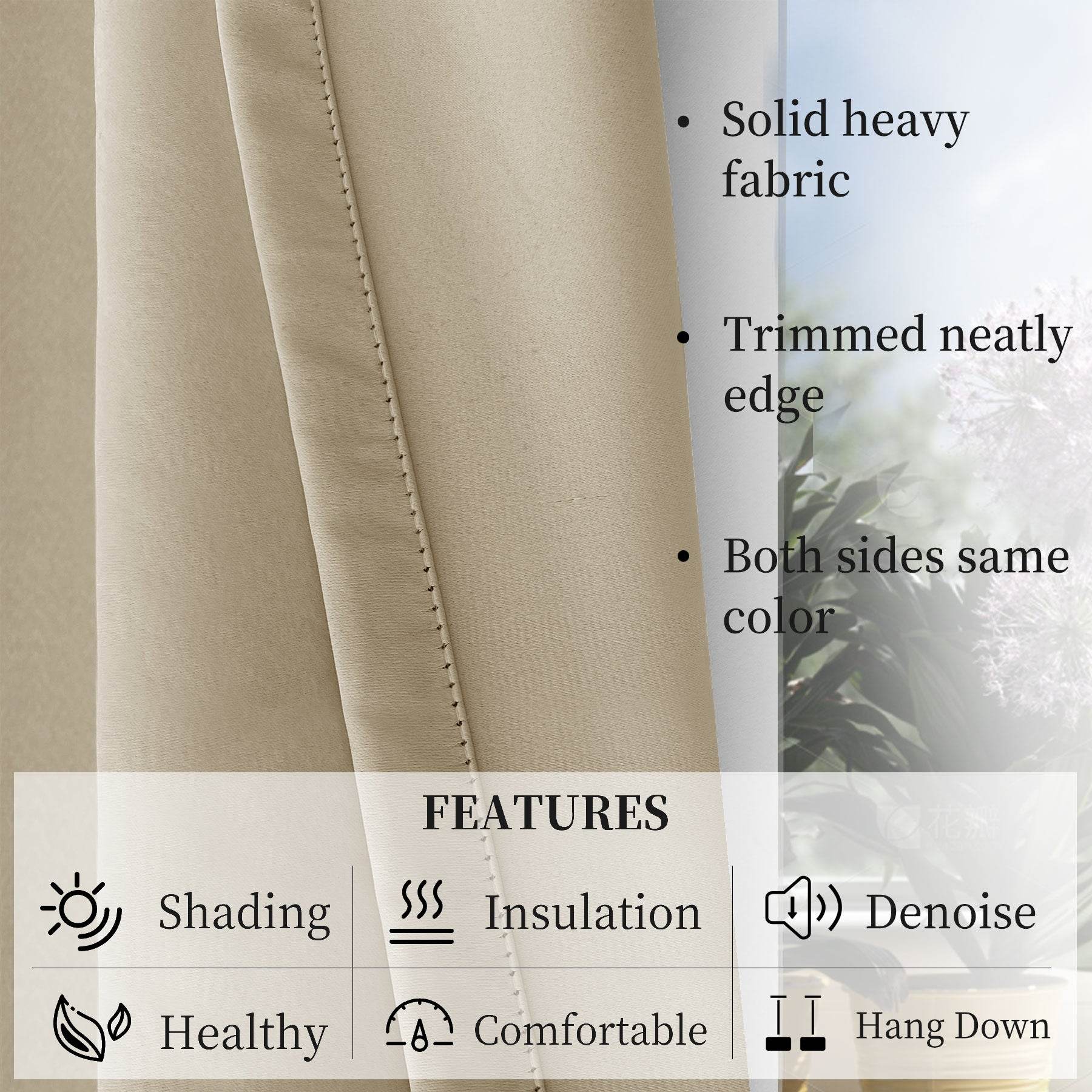 Atlanta Extra Wide Room Darkening Curtains Thermal Insulated Noise Reducing Grommet - Cololeaf