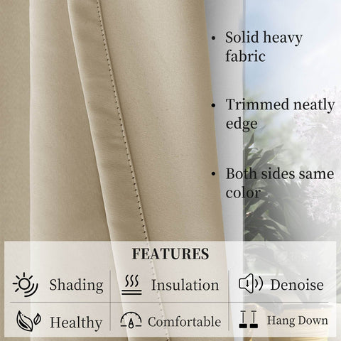 Atlanta Extra Wide Room Darkening Curtains Thermal Insulated Noise Reducing Grommet - Cololeaf