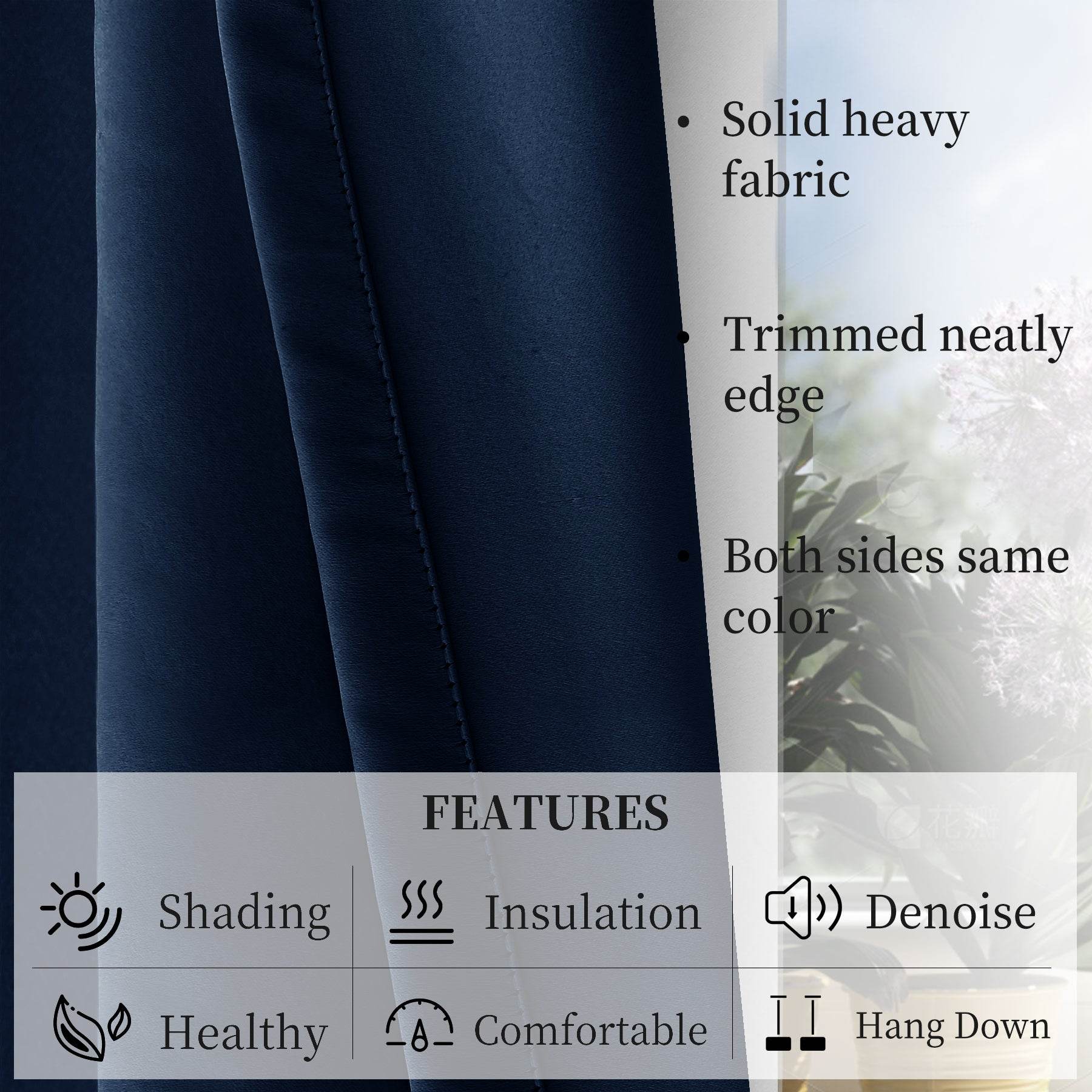 Atlanta Extra Wide Room Darkening Curtains Thermal Insulated Noise Reducing Grommet - Cololeaf