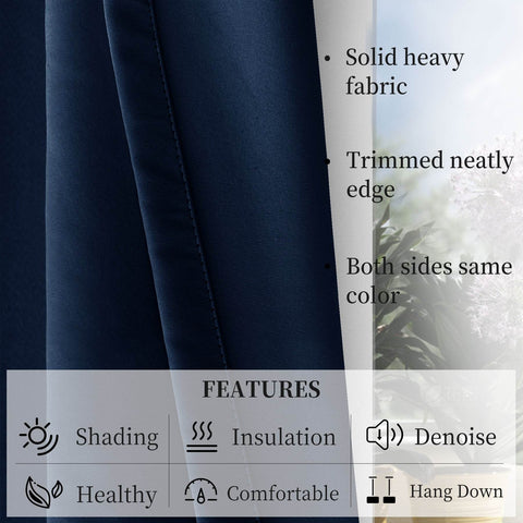 Atlanta Extra Wide Room Darkening Curtains Thermal Insulated Noise Reducing Grommet - Cololeaf