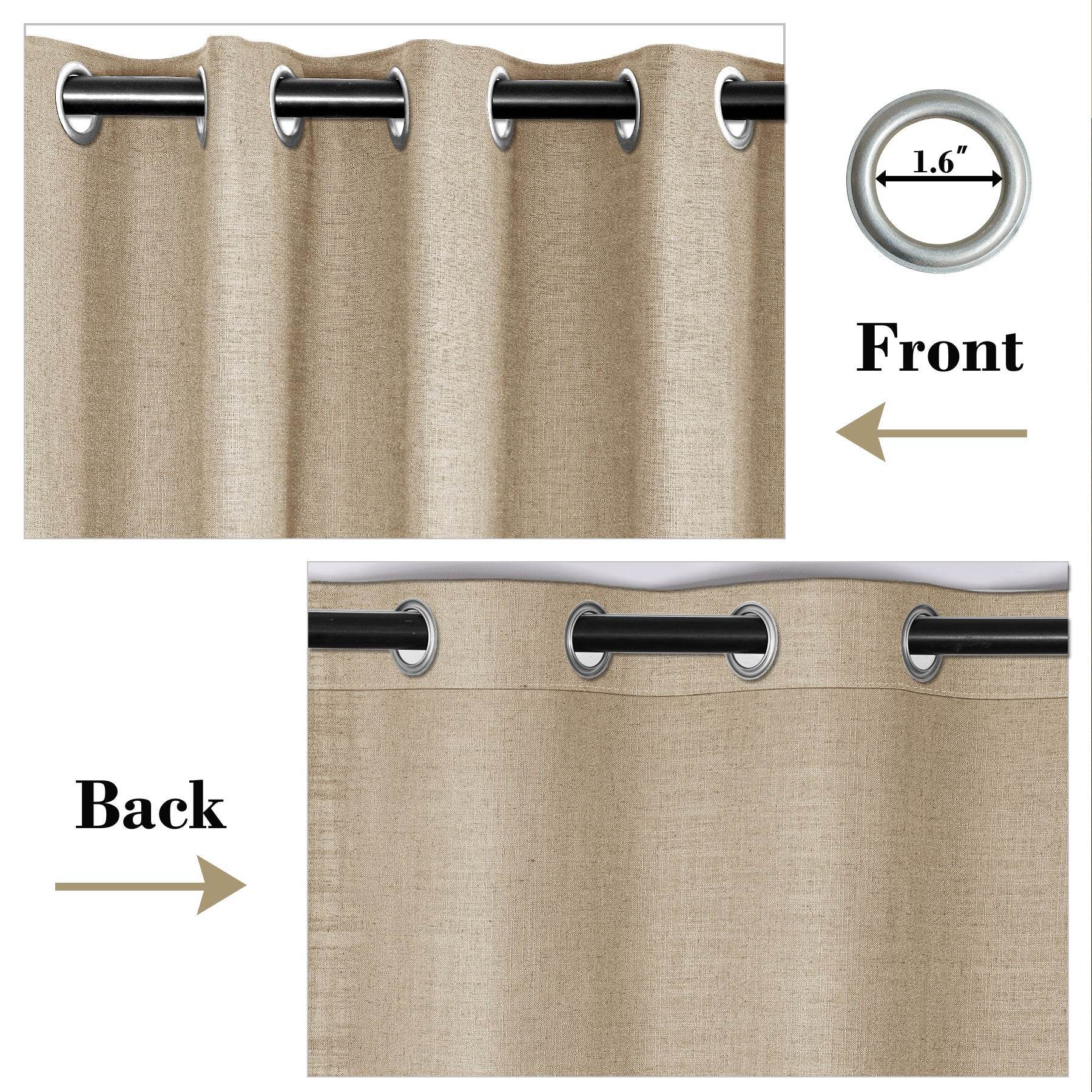 1908 Linen Blend Breathable & Natural Curtain Nickle Grommet - Cololeaf