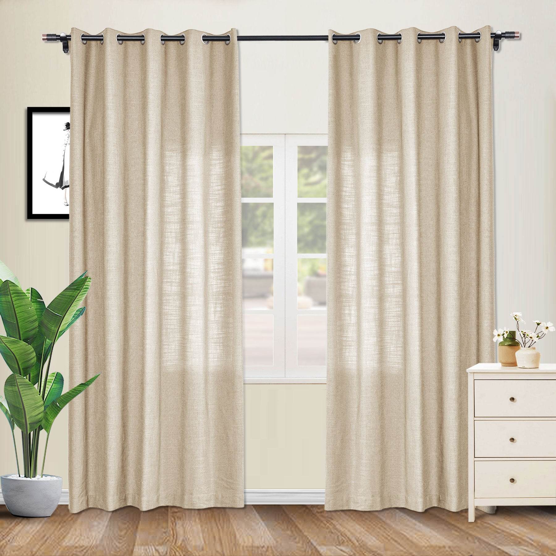 1908 Linen Blend Breathable & Natural Curtain Nickle Grommet - Cololeaf