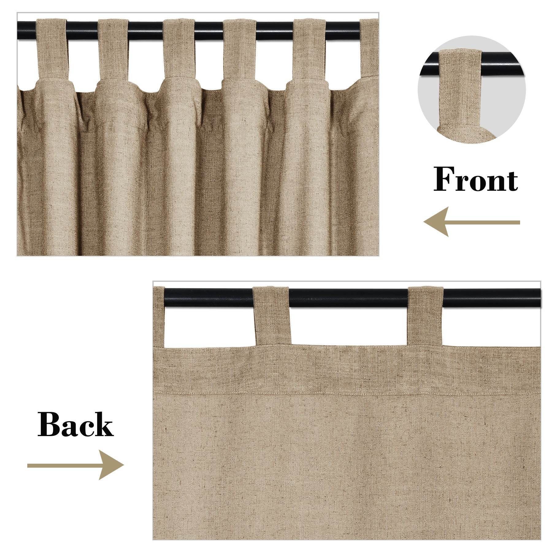 1908 Linen Blend Breathable & Natural Curtain Tab Top - Cololeaf