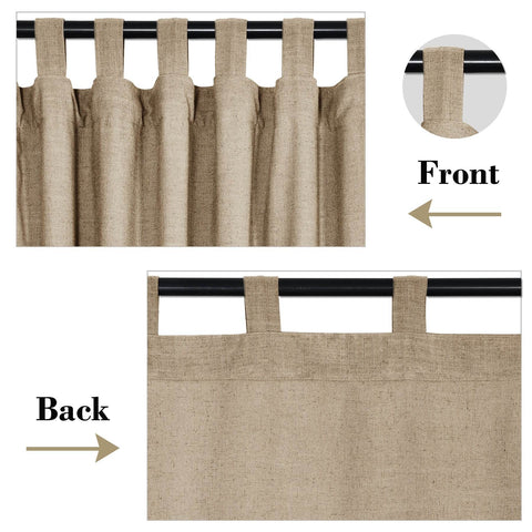 1908 Linen Blend Breathable & Natural Curtain Tab Top - Cololeaf