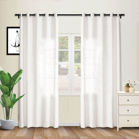 1908 Linen Blend Breathable & Natural Curtain Nickle Grommet - Cololeaf