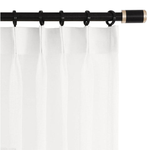 B01 Linen Textured Airy Sheer Curtain Pinch Pleat - Cololeaf