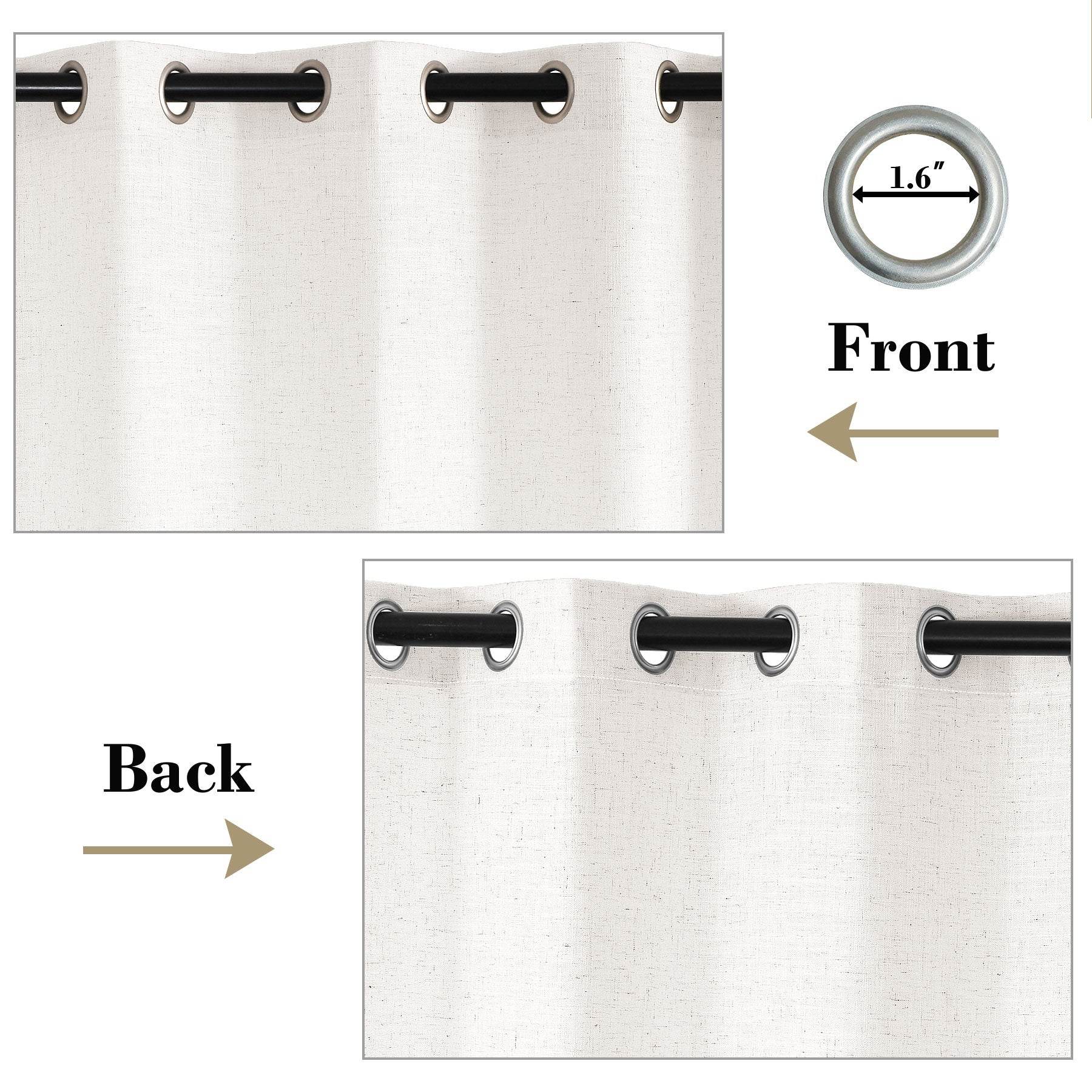 1908 Linen Blend Breathable & Natural Curtain Nickle Grommet - Cololeaf