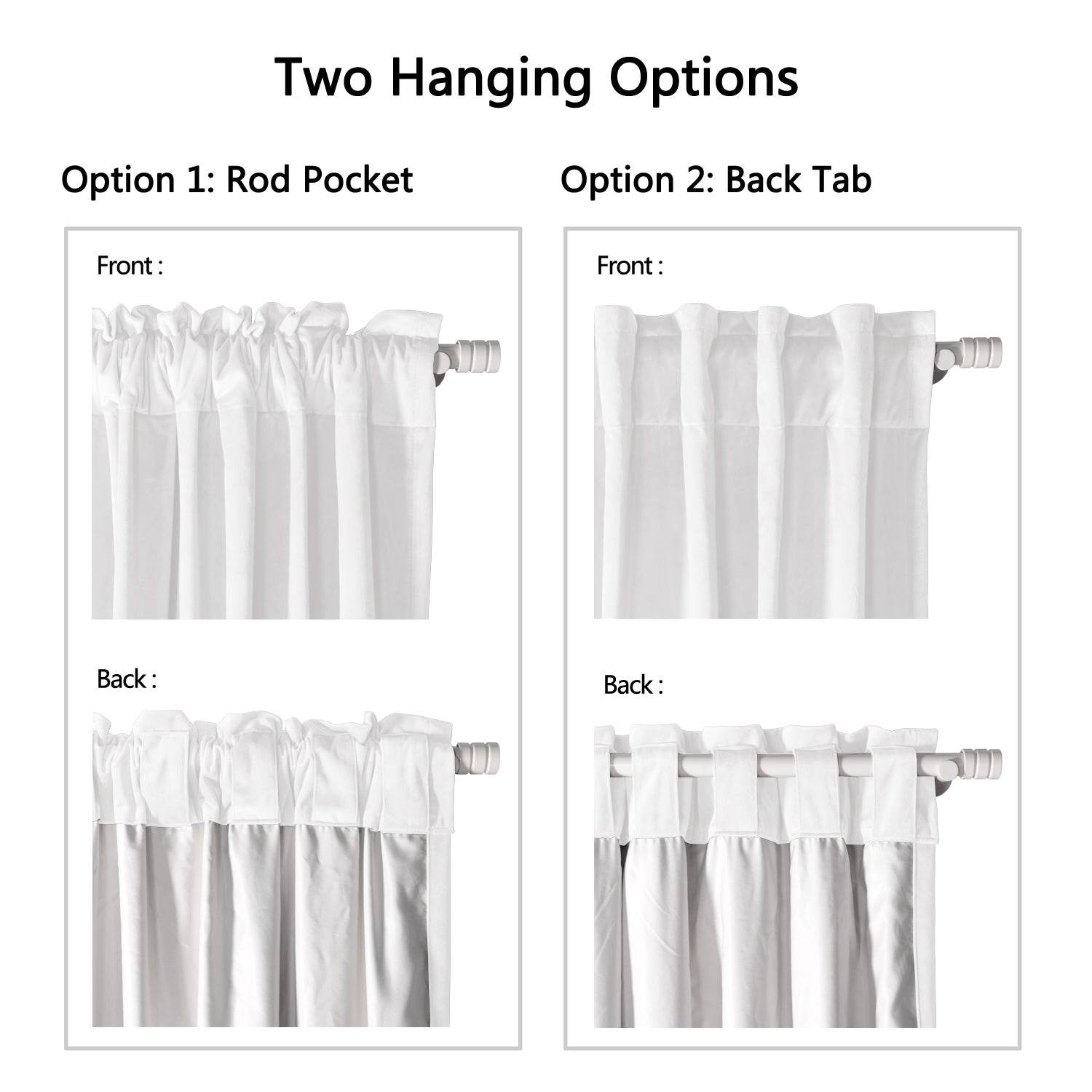 MJ11 Soft Soundproof Luxury Velvet Blackout Drapes Back Tab and Rod Pocket - Cololeaf