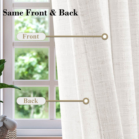 1908 Linen Blend Breathable & Natural Curtain Tab Top - Cololeaf