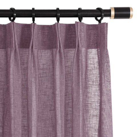 B01 Linen Textured Airy Sheer Curtain Pinch Pleat - Cololeaf