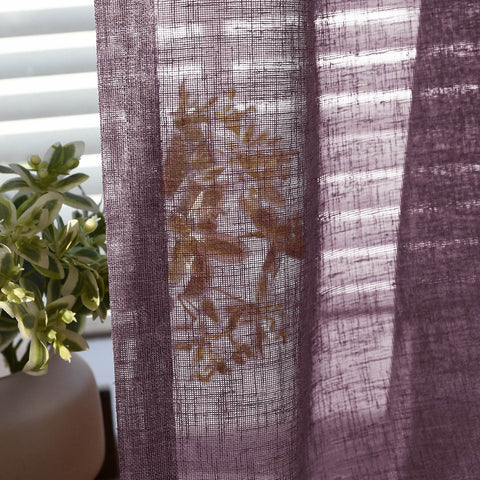 B01 Linen Textured Airy Sheer Curtain Pinch Pleat - Cololeaf
