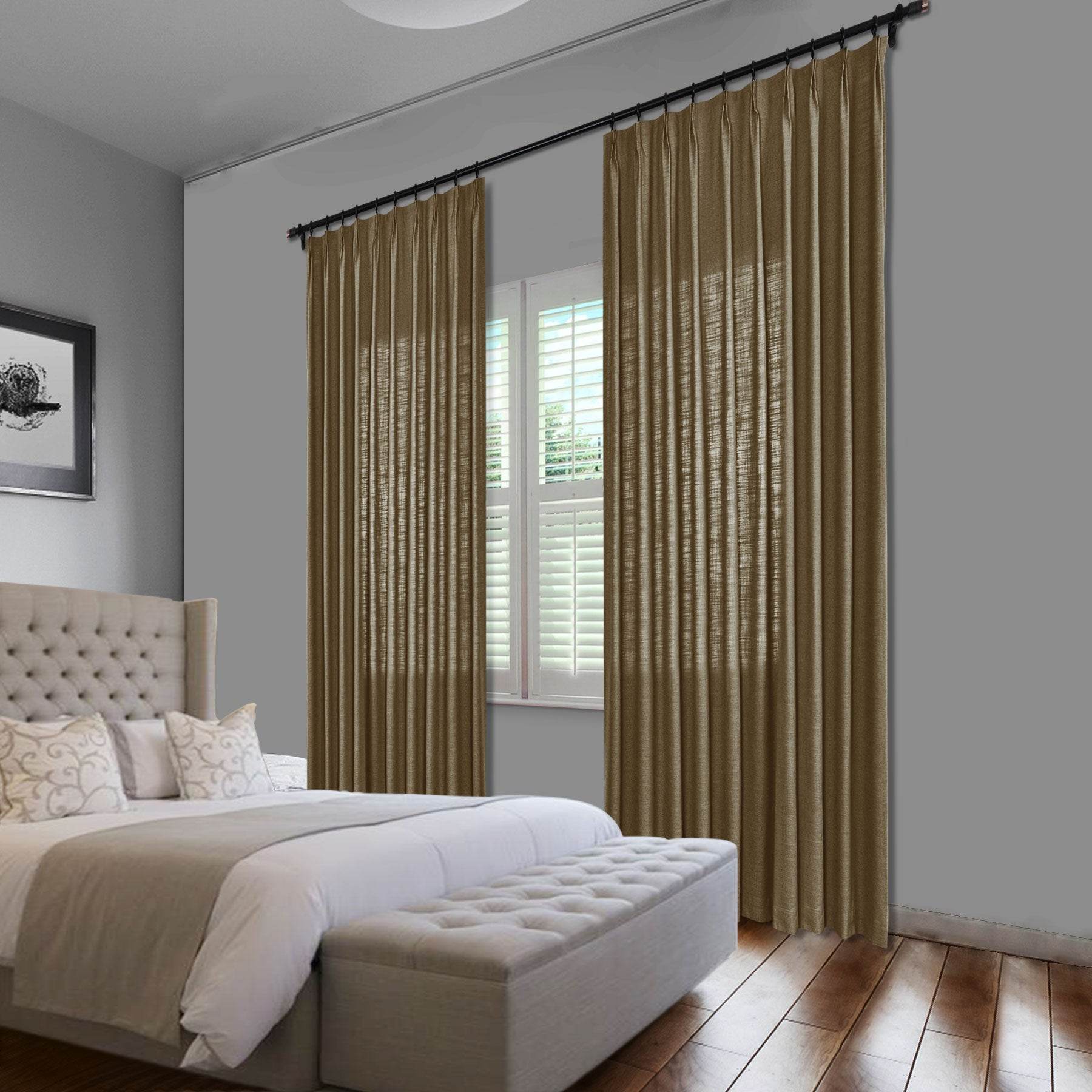 1908 Linen Blend Unlined Breathable & Natural Curtain Pinch Pleat - Cololeaf