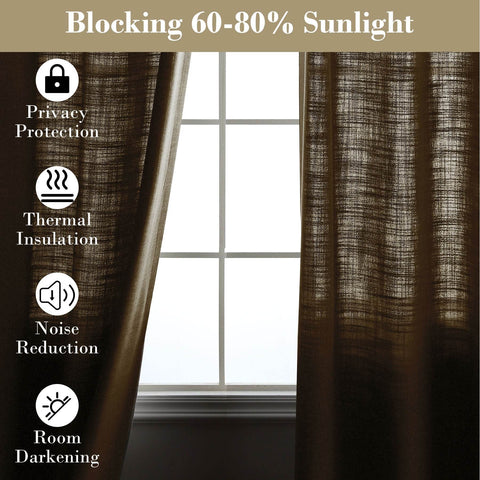 1908 Linen Blend Breathable & Natural Curtain Tab Top - Cololeaf